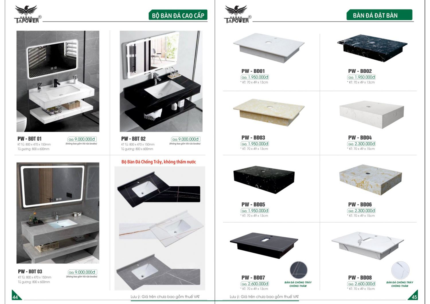 Thiết bị vệ sinh TAPOWER Catalogue và Bảng giá mới nhất /Page 23